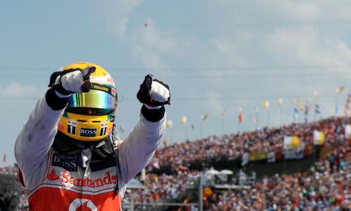 But in Hamilton's second season, he was celebrating the world championship