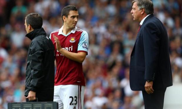 West Ham boss Sam Allardyce sends new signing Stewart Downing on for his debut