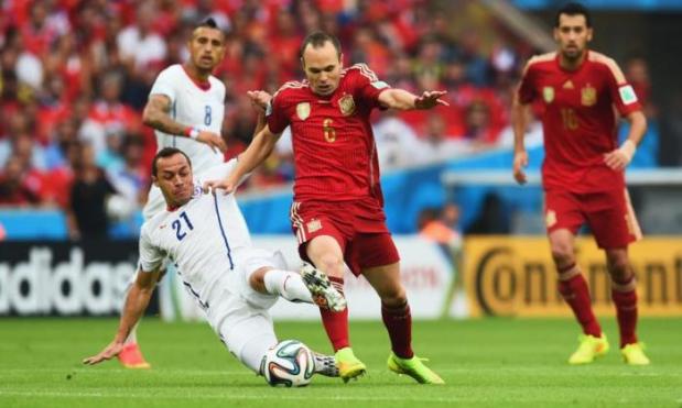 Andres Iniesta will play his 100th game for Spain against Australia