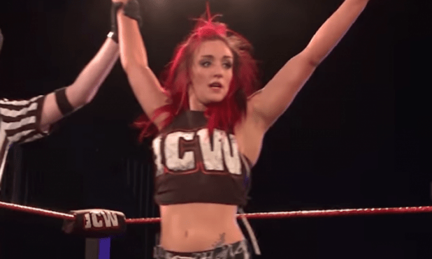 Kay Lee Ray victorious for ICW (Pic: YouTube)