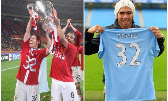 9. Carlos Tevez is welcomed to Manchester after leaving United for City