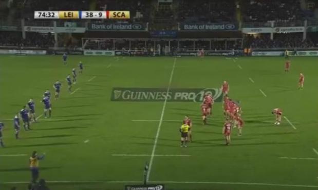 WATCH: Nigel Owens jokingly brandishes yellow card after being hit on the head by Leinster ballboy