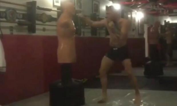 WATCH: Conor McGregor works on his boxing skills ahead of potential Floyd Mayweather fight