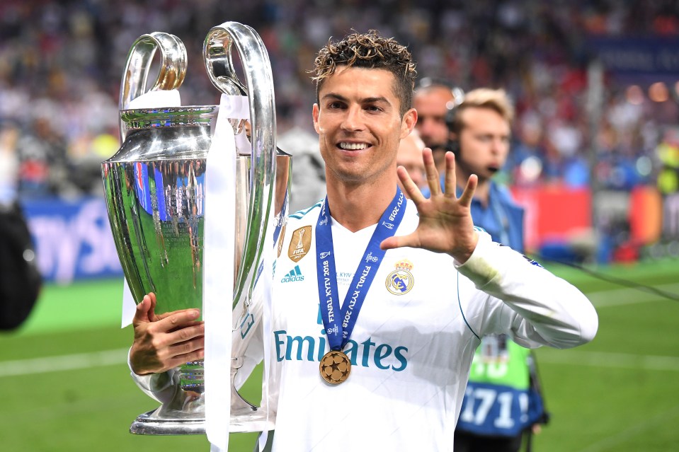 Ronaldo won four Champions League titles during his nine-year stay at Real Madrid