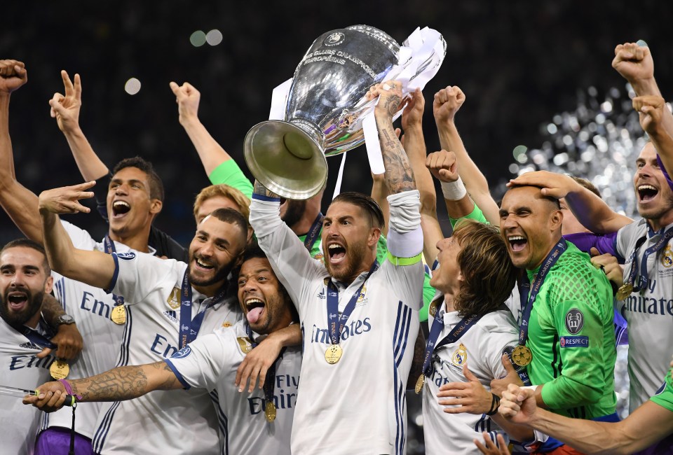 Ramos captained Real Madrid to three of his four Champions League titles