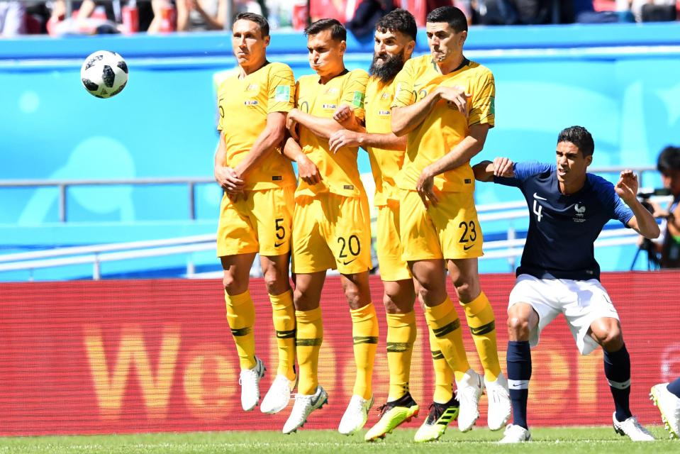  Milligan (L) and Sainsbury (2nd L) make up part of the Australia wall