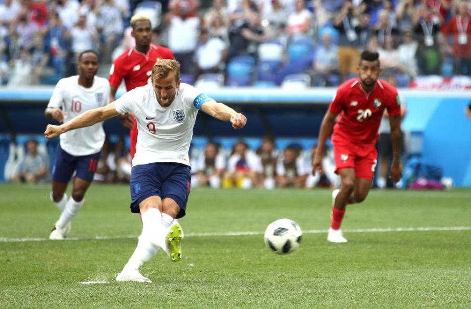  Kane became just the third England player to score a World Cup hat-trick