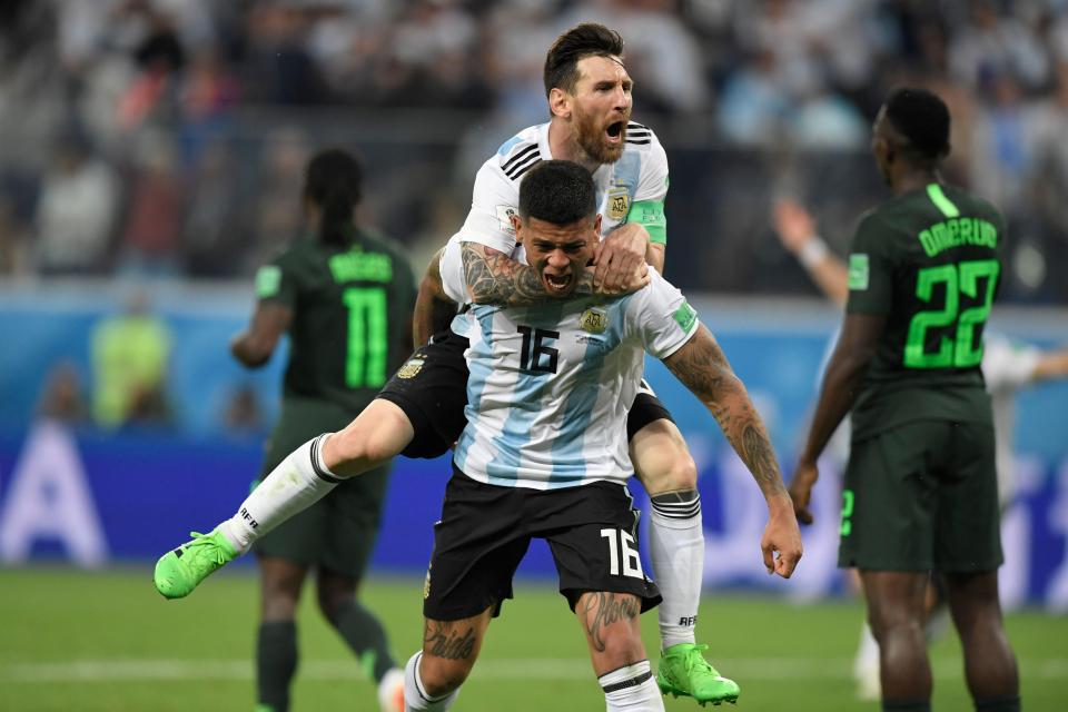  Marcos Rojo's 86th-minute winner against Nigeria rescued their World Cup campaign