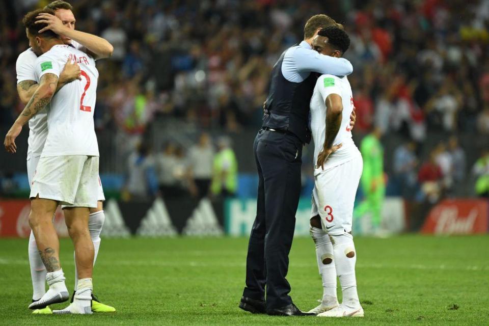  Southgate consoles Danny Rose after the defeat