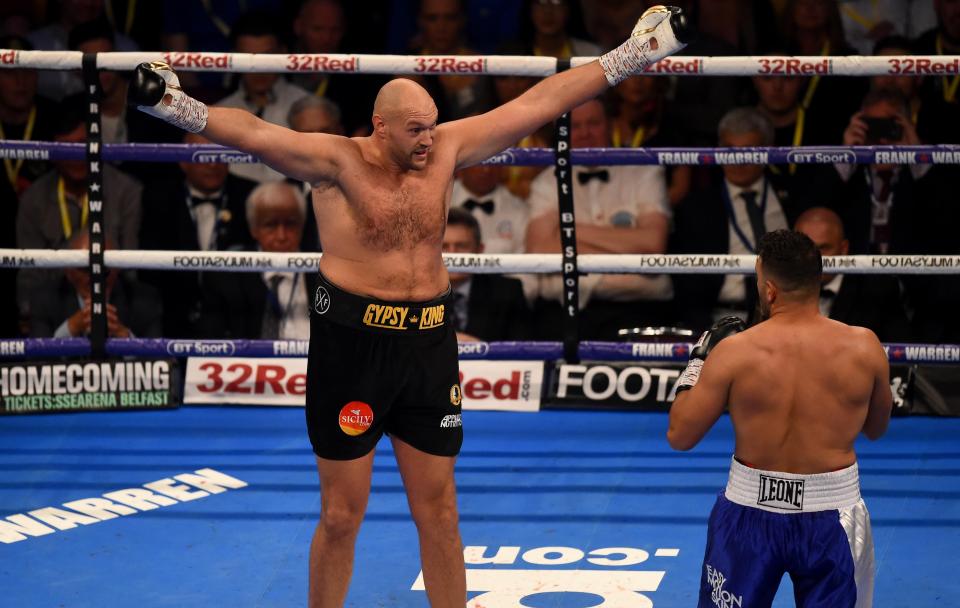  Tyson Fury in action against Sefer Seferi.