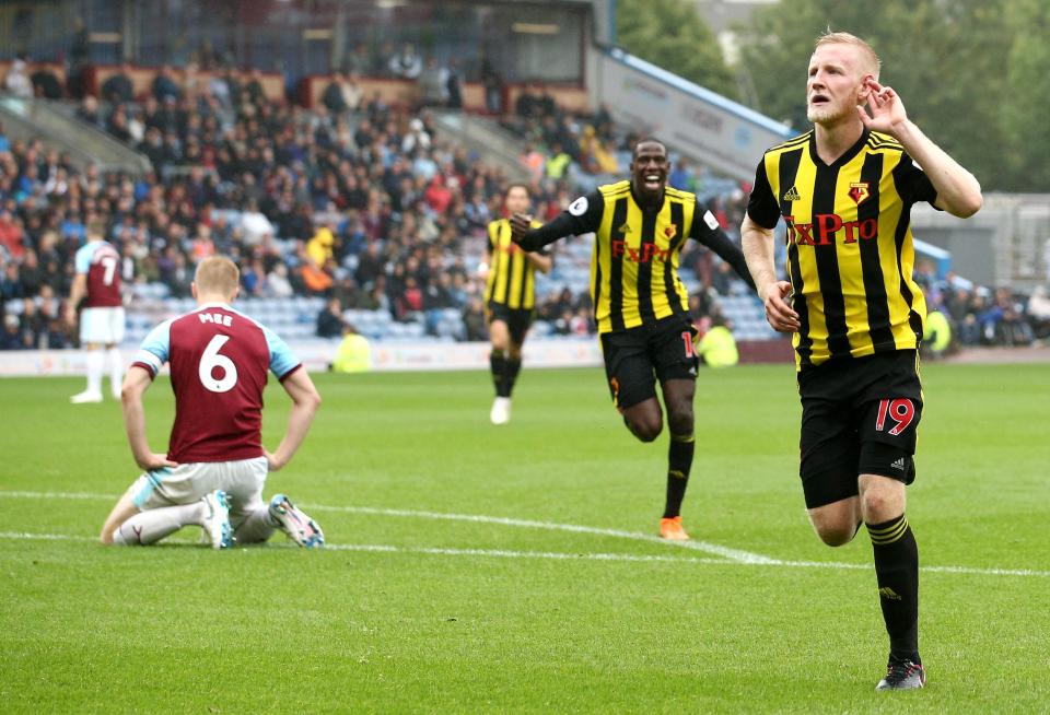  Will Hughes scored the third Watford goal with a sweet strike.