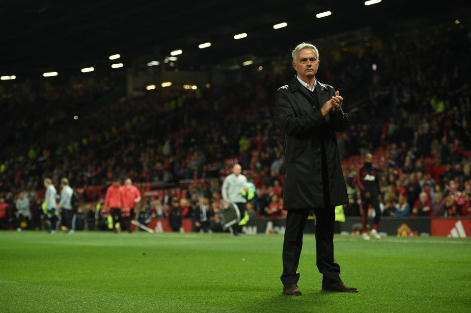  Jose Mourinho saluted the fans following Manchester United's 3-0 defeat to Tottenham at Old Trafford but his frustration was clear