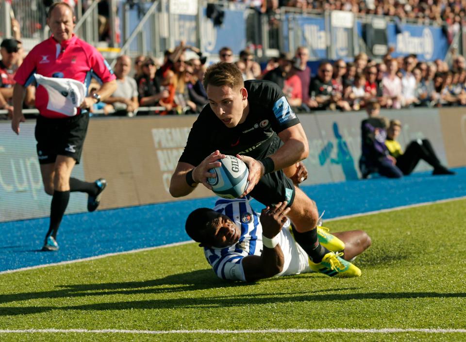  Liam Williams goes over for one of his three tries