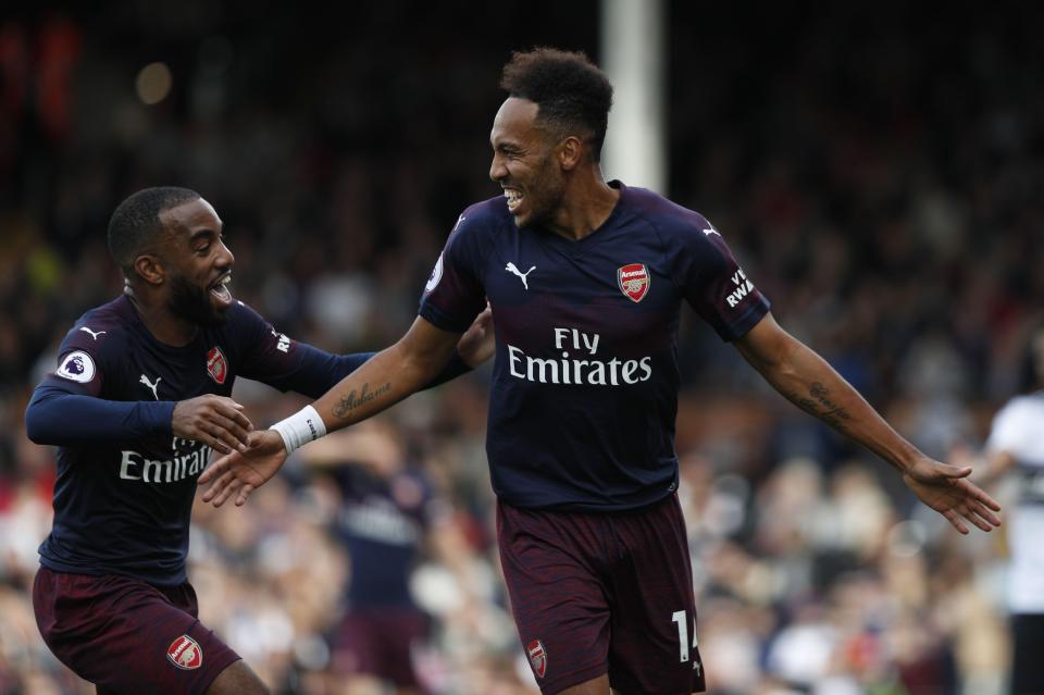  Lacazette and Aubameyang scored two goals apiece in Arsenal's previous 5-1 win over Fulham