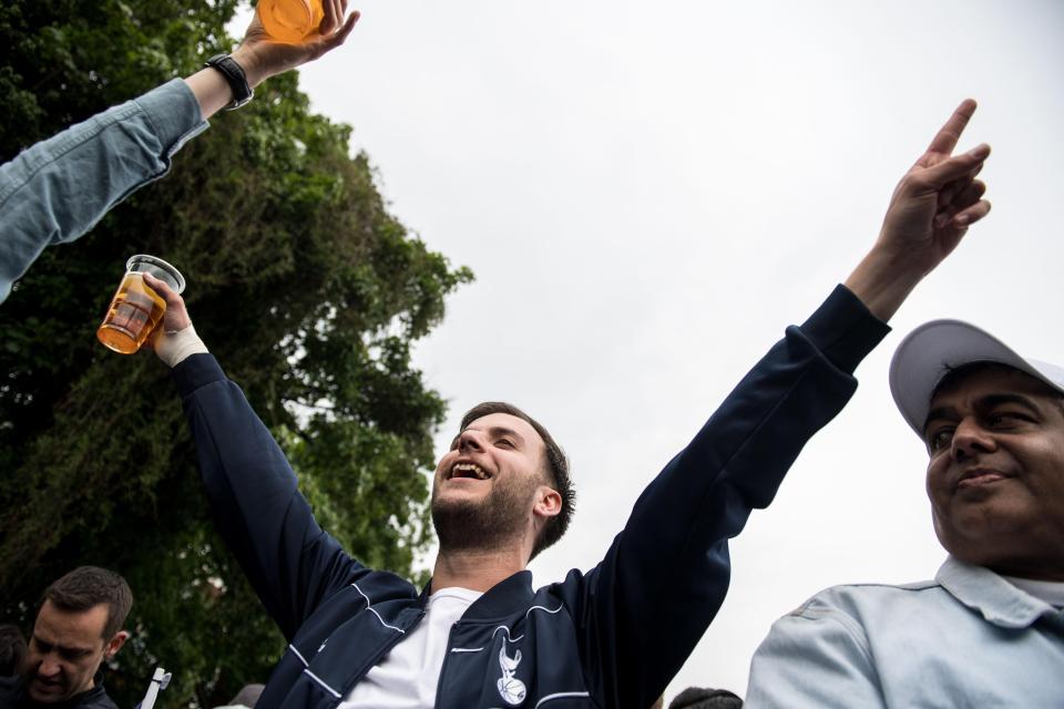  Legislation introduced in 1985 prohibits fans from consuming alcohol in view of the pitch, meaning it's the stadium concourse or a nearby beer garden for them