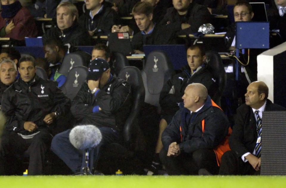  Jol (pictured with his hed down and wearing the baseball cap) was sacked during this game against Getafe