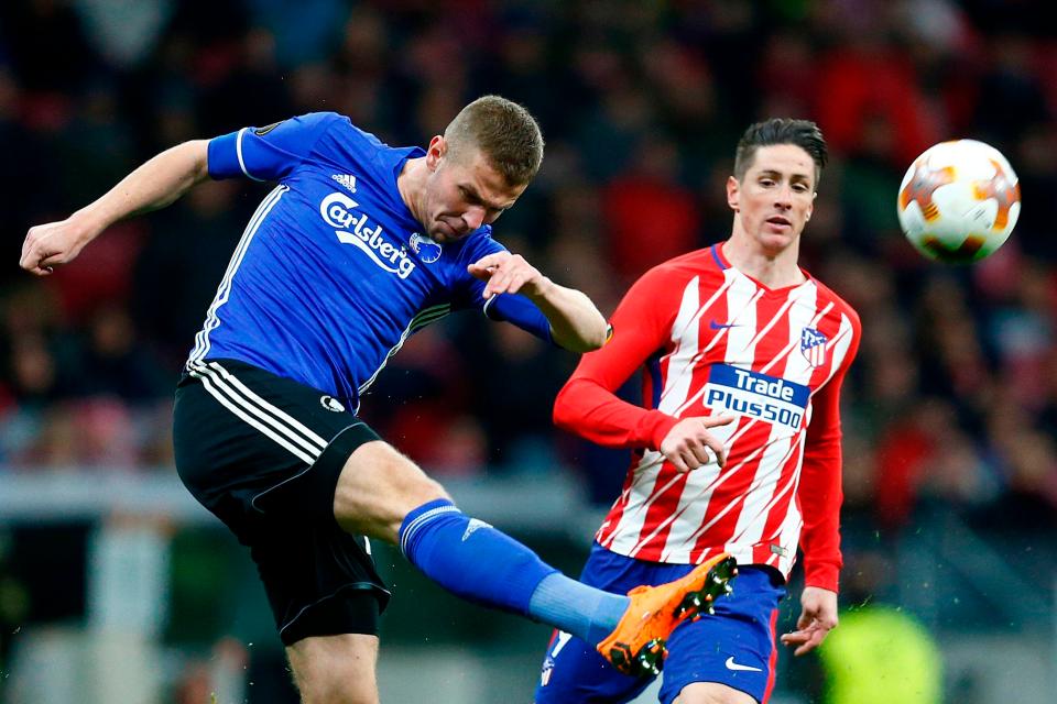  Vavro in action in the Europa League against Atletico Madrid.