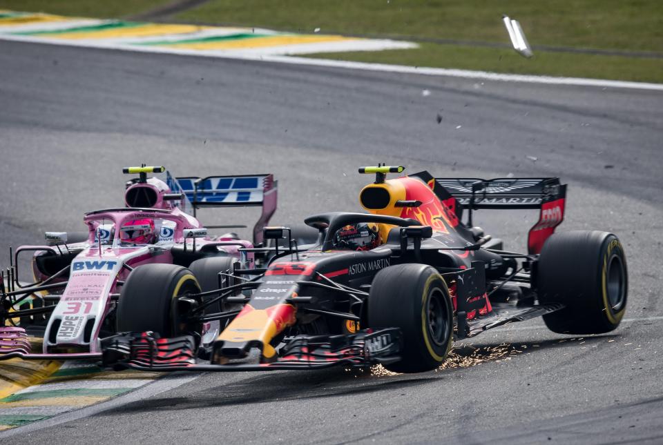  Verstappen and Ocon clashed through the Senna Esses
