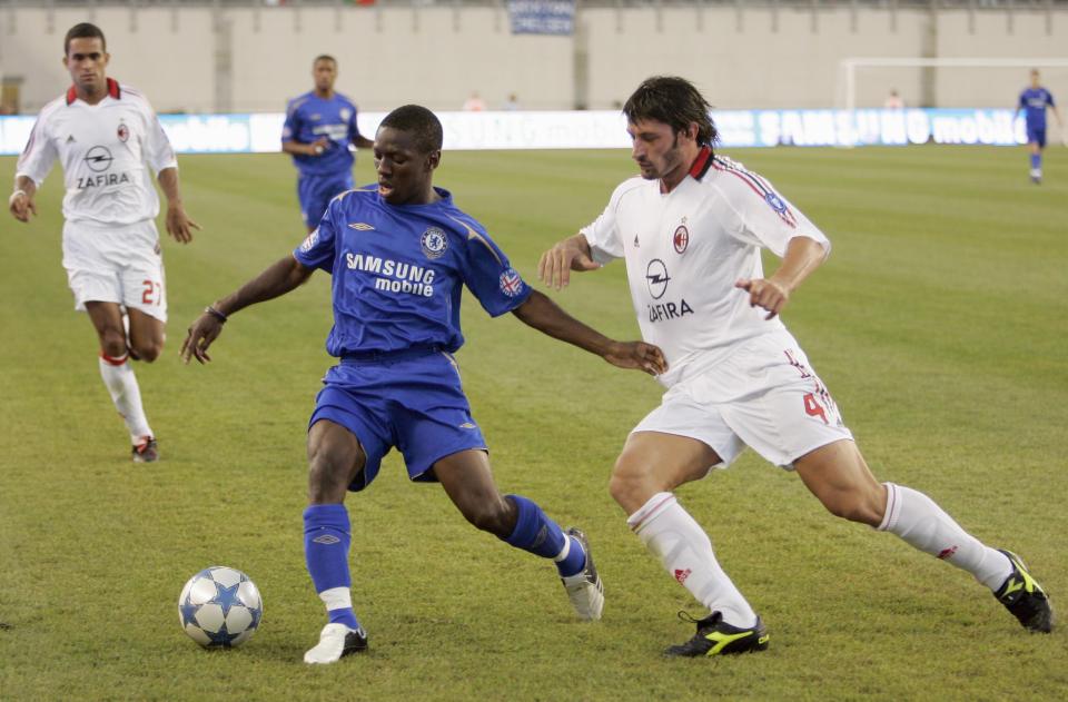  Wright-Phillips in action against AC Milan during his spell with the Blues.