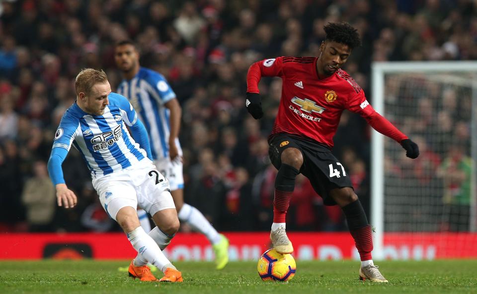  Angel Gomes in action against Huddersfield.