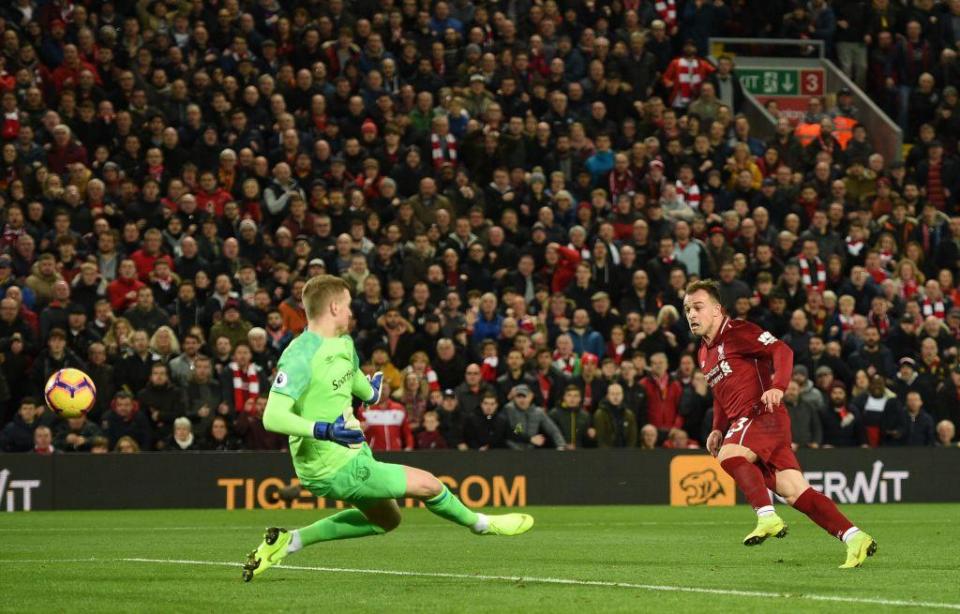  Shaqiri should have scored this chance in the first-half