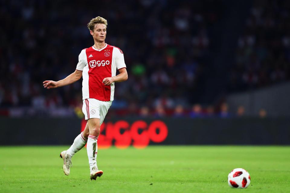  Frenkie de Jong in action for Ajax