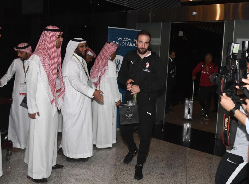  Higuain was missing from a team photo in Saudi Arabia