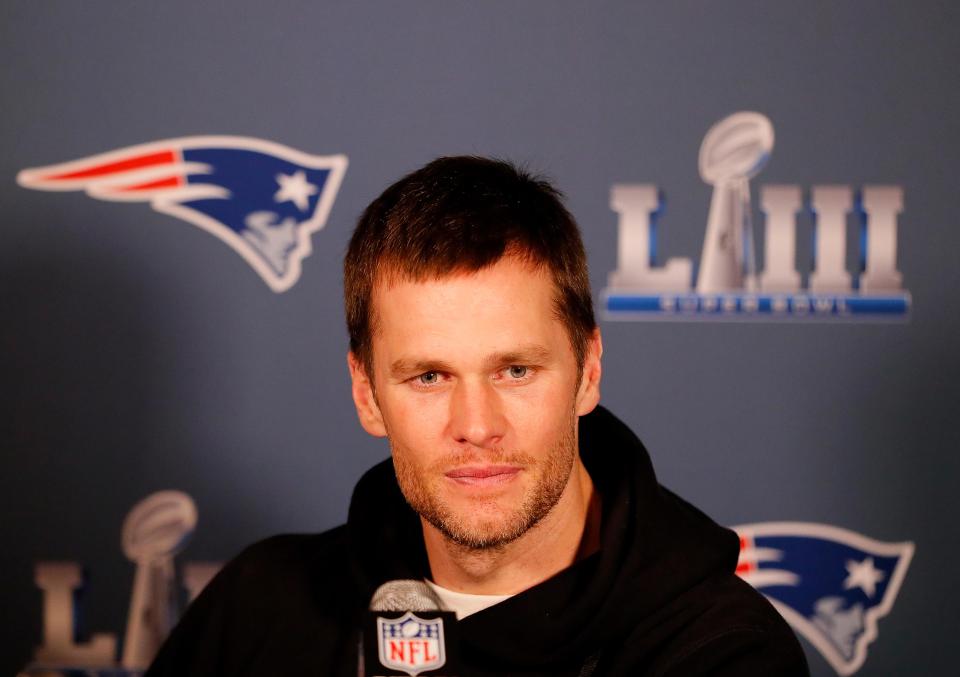  The Patriots quarter-back faces the Los Angels Rams in Atlanta on Sunday
