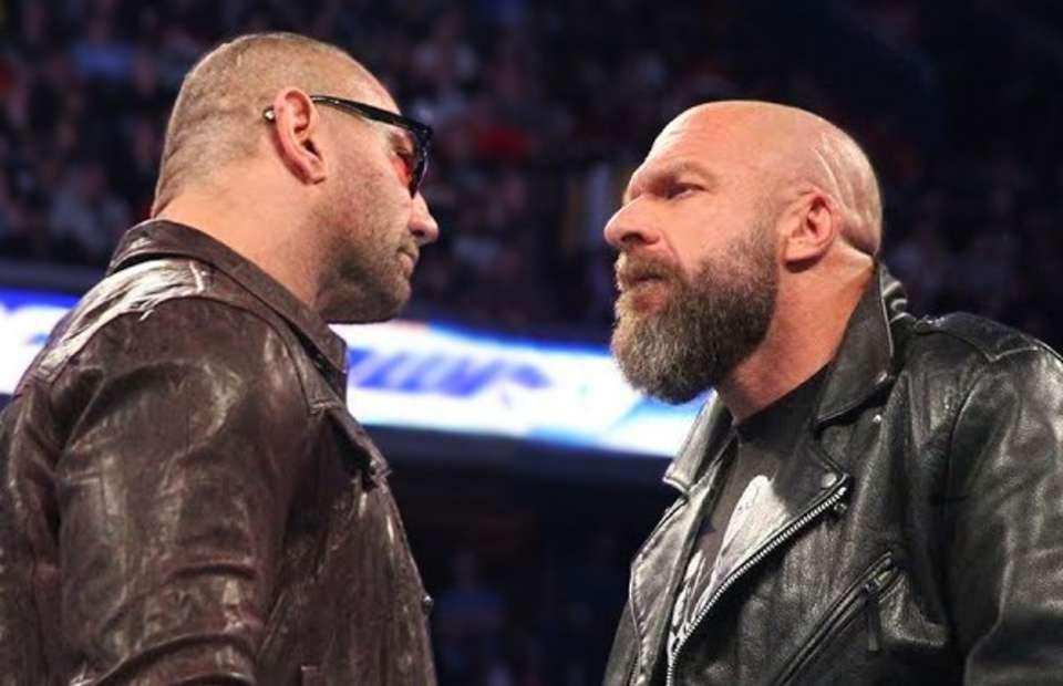  Batista and Triple H clashed during the Evolution reunion on SmackDown 1000