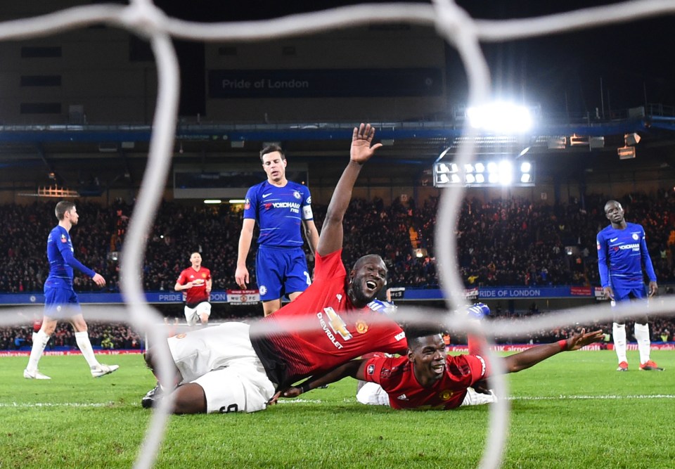  Chelsea look on as Paul Pogba scored Manchester United's second goal at Stamford Bridge
