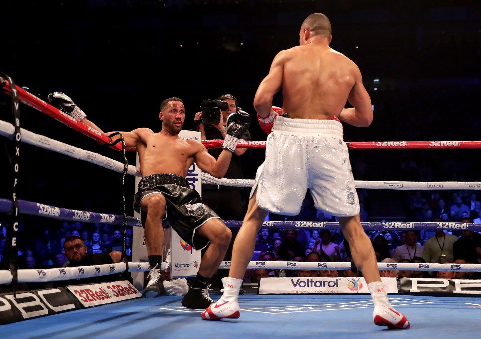  DeGale getting knocked down by Eubank Jr