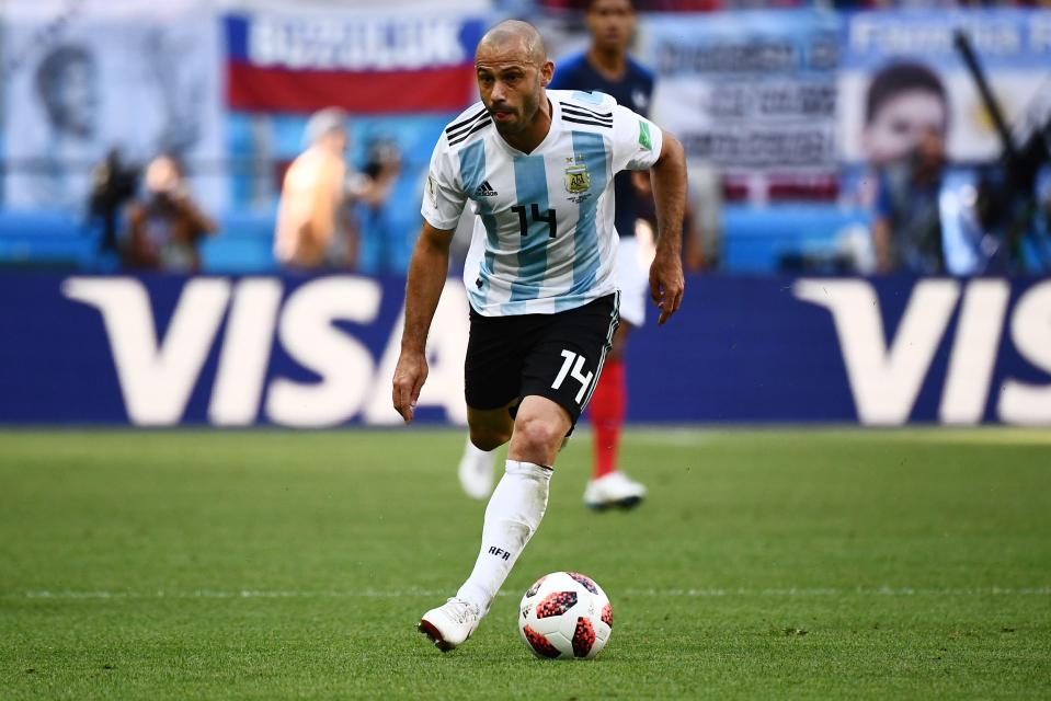  Javier Mascherano featured for Argentina at the World Cup
