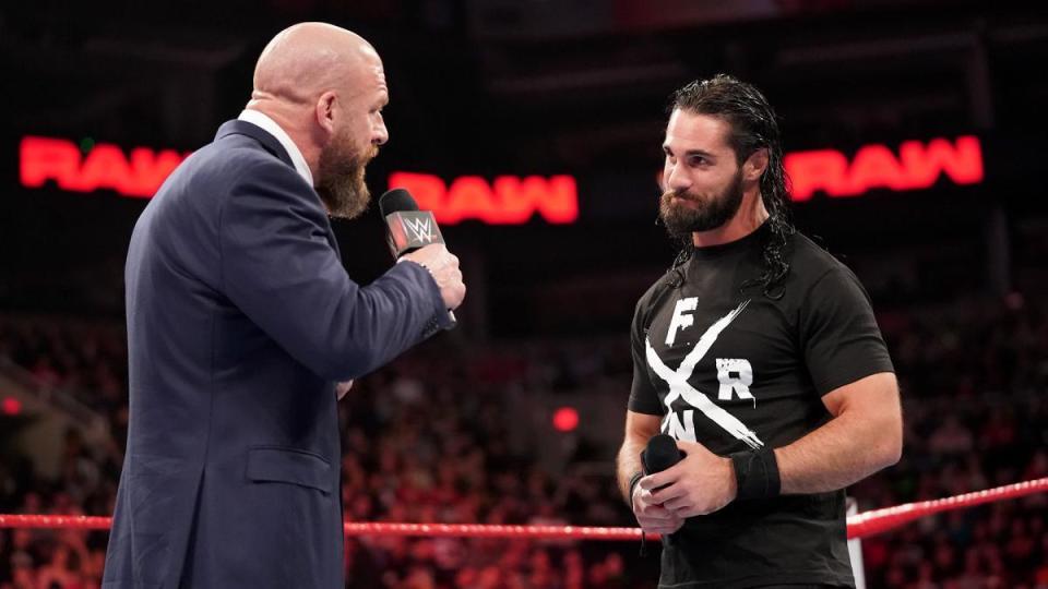 Seth Rollins talking with The Game, Triple H on Raw