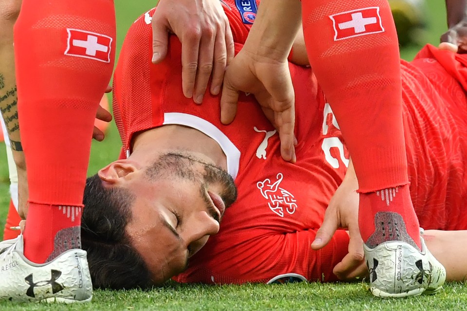  Schar was out cold but returned to the action