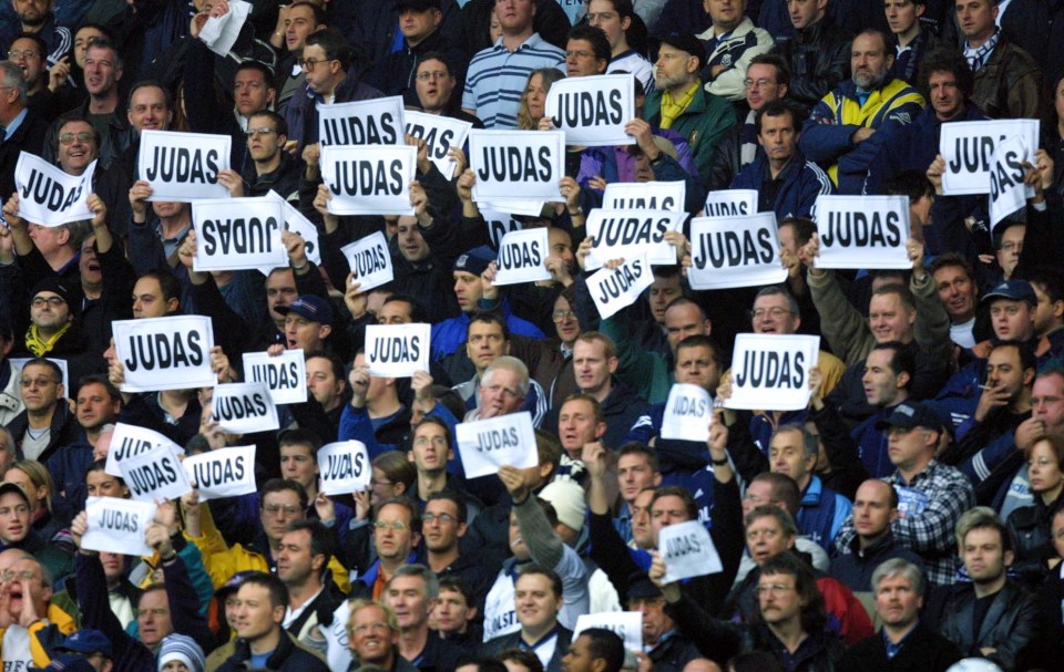  Wonder if they think printing those 'Judas' signs on pieces of paper made Sol Campbell regret his decision to move clubs in order to win stuff