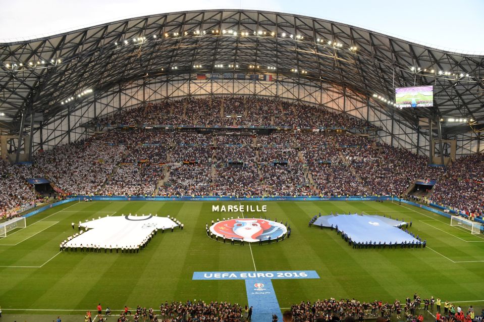  Marseille play at the Stade Velodrome