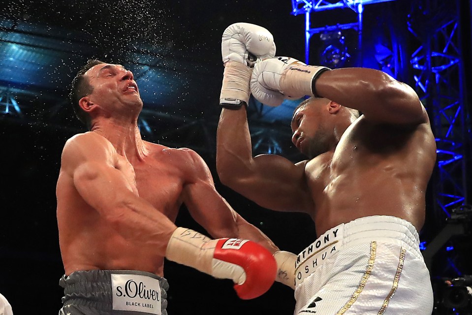  Joshua was floored by Klitschko, but recovered to win by knockout