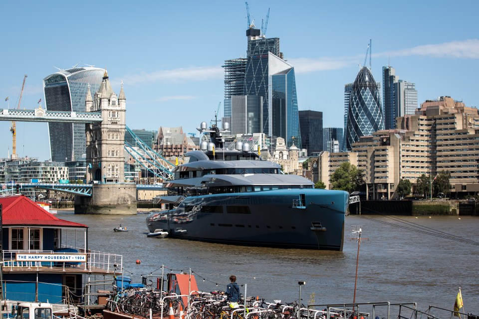  Lewis's super yacht is occasionally seen in the Thames