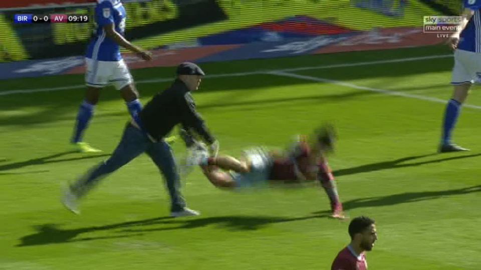  Grealish was knocked to the floor in the incident