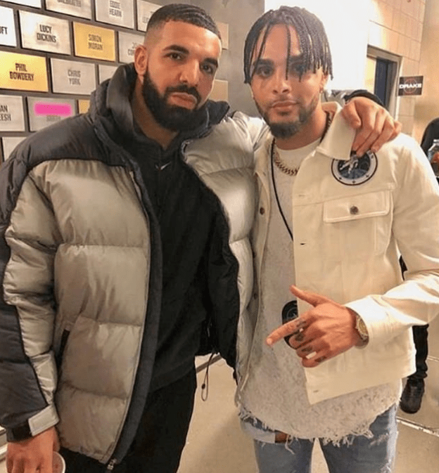 PSG defender Layvin Kurzawa - now on loan at Fulham - posed for a picture with Drake before a humiliating 5-1 defeat to Lille