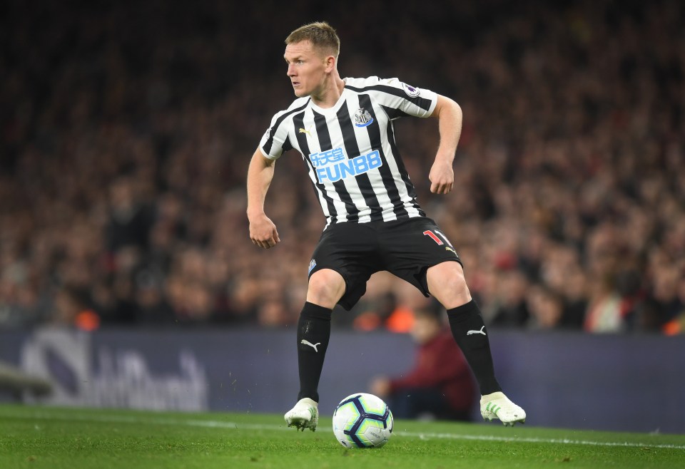  Matt Ritchie was played at left-back for Newcastle last season