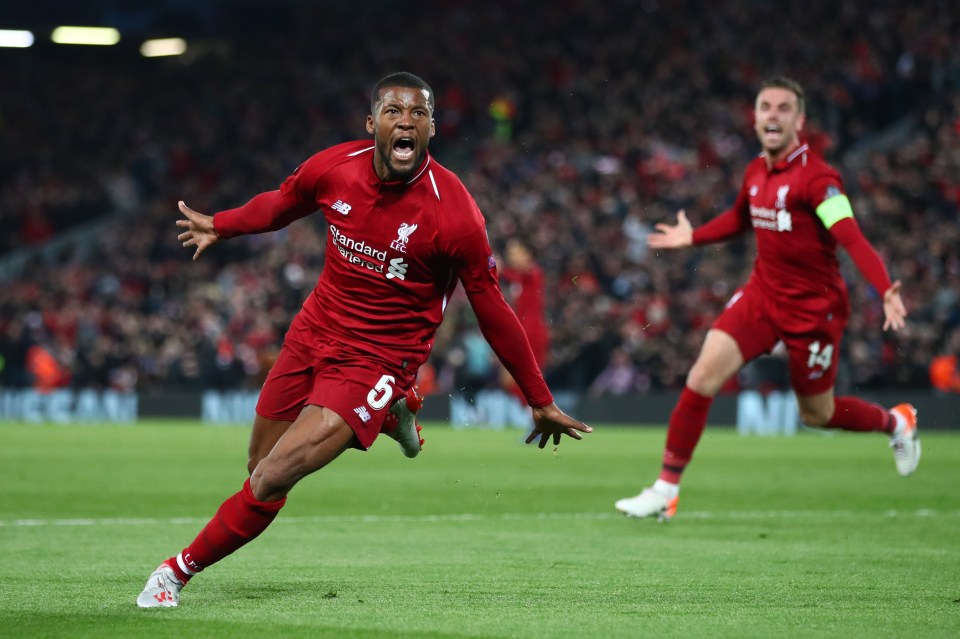 Wijnaldum played key roles in Liverpool's Champions League and Premier League title wins