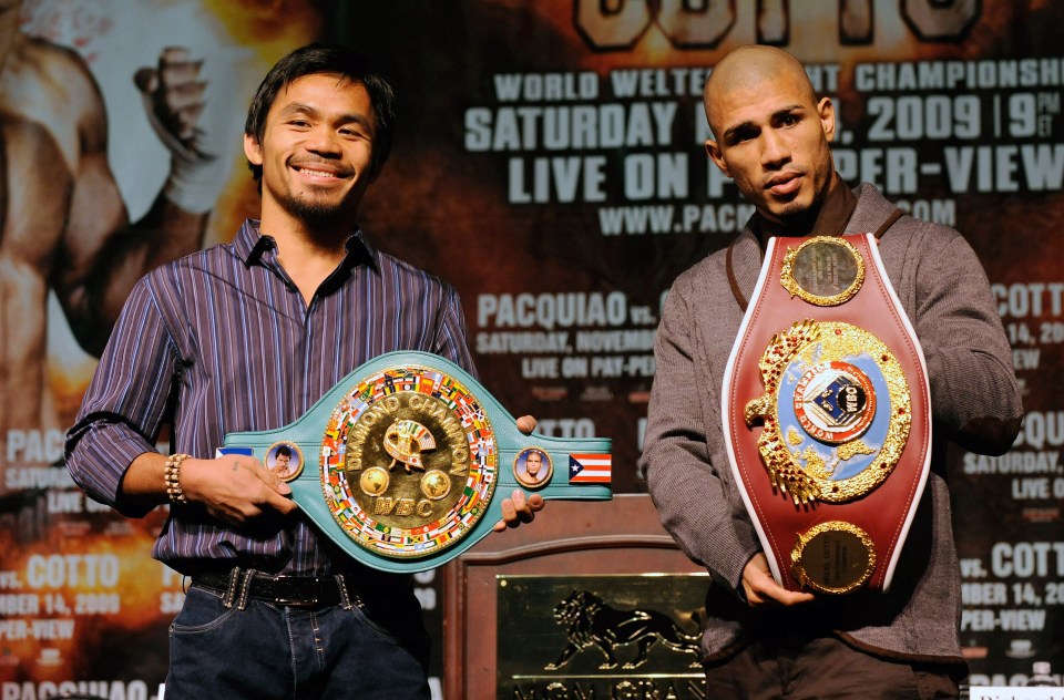  Manny Pacquiao beat Miguel Cotto to win the first 'diamond' belt