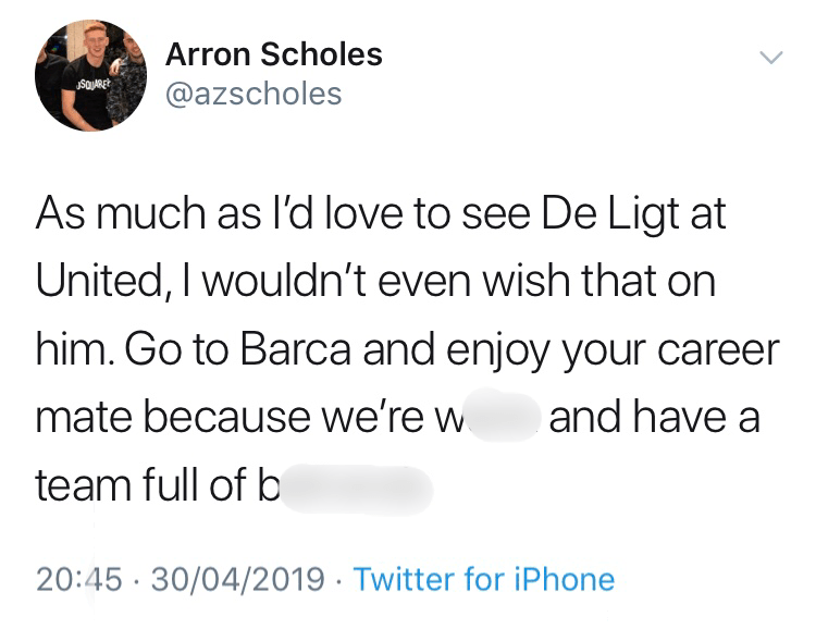  Arron Scholes is clearly frustrated by Manchester United's current crop of players