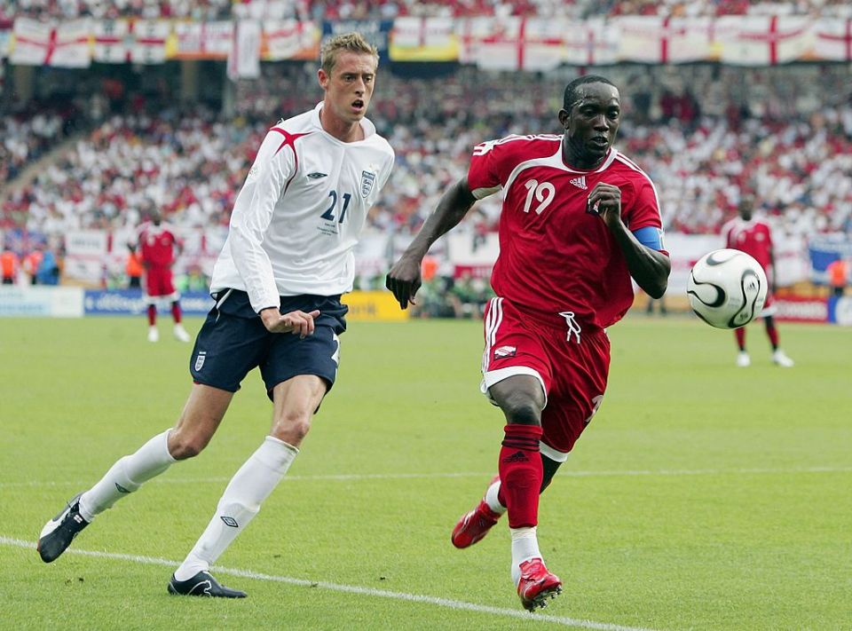  Yorke in action against England at the 2006 World Cup - England won the match 2-0