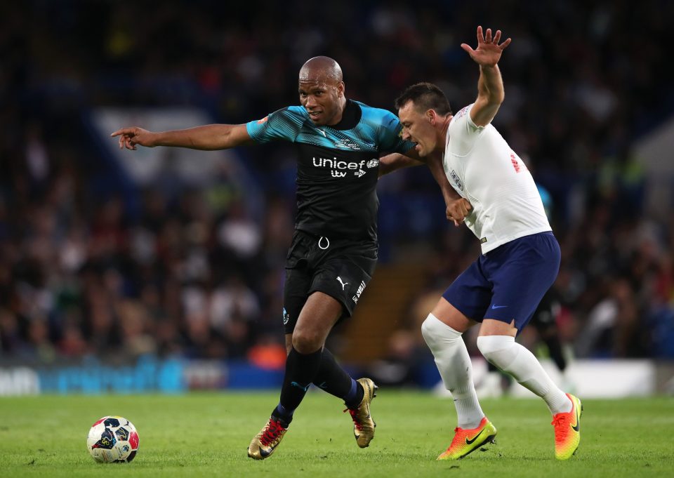  John Terry came up against former Chelsea team-mate Didier Drogba during the charity match