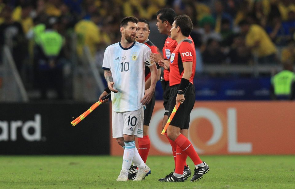  Lionel Messi was annoyed with the officials in Argentina's Copa America exit to Brazil
