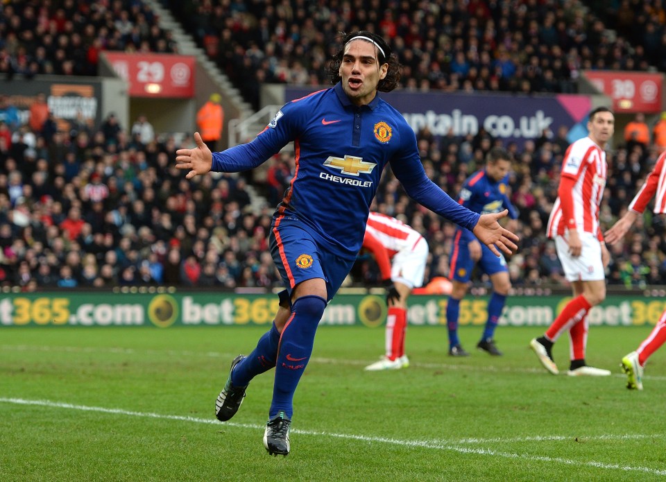  Falcao flopped at Old Trafford, scoring four goals in 26 Premier League appearances
