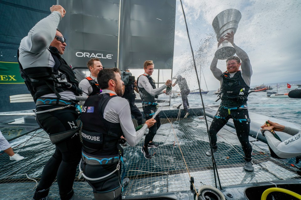 Tom Slingsby (right) was part of the team that won the Grand Final on Race Day 3 in 2019