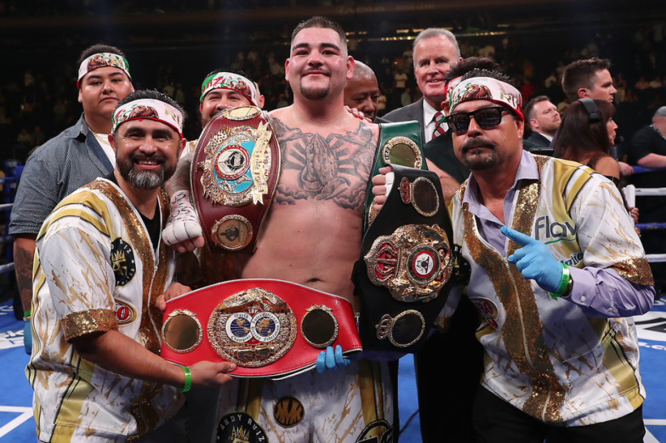 Ruiz Jr was WBA, IBF and WBO champion, but AJ took the belts back six months later